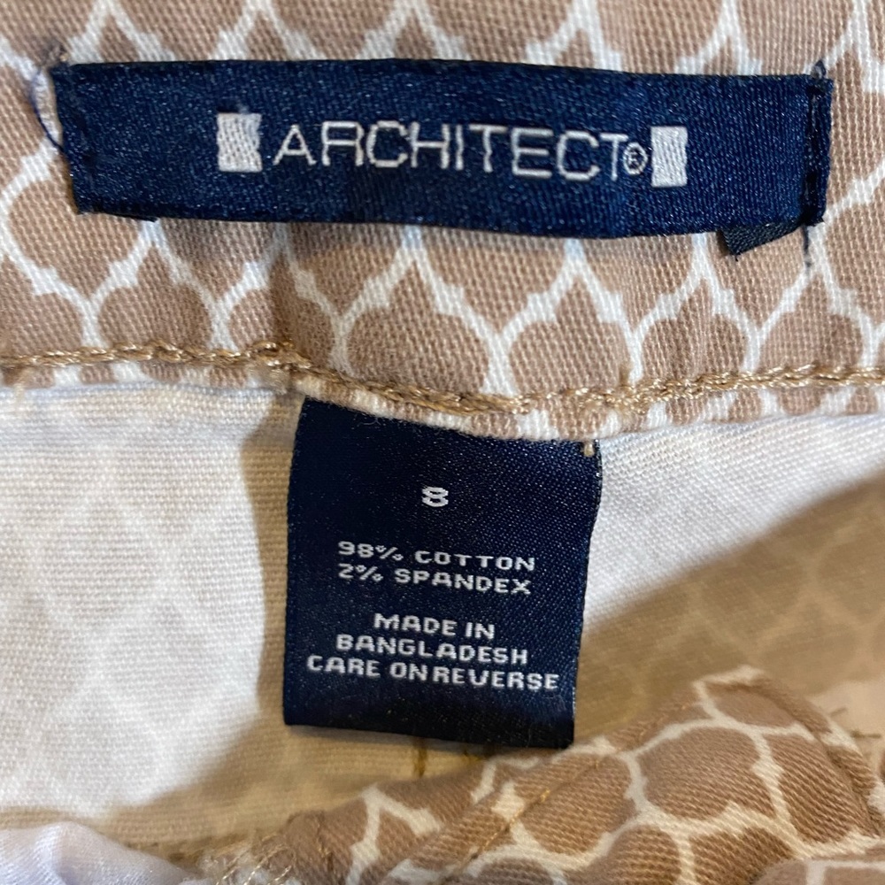 Archetect Tan/White Capri Pants SIZE 8 - Picture 2 of 3